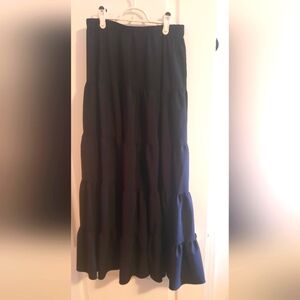 SHEIN Black Tiered Maxi Skirt